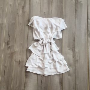BCBGMAXAZRIA white ruffle dress